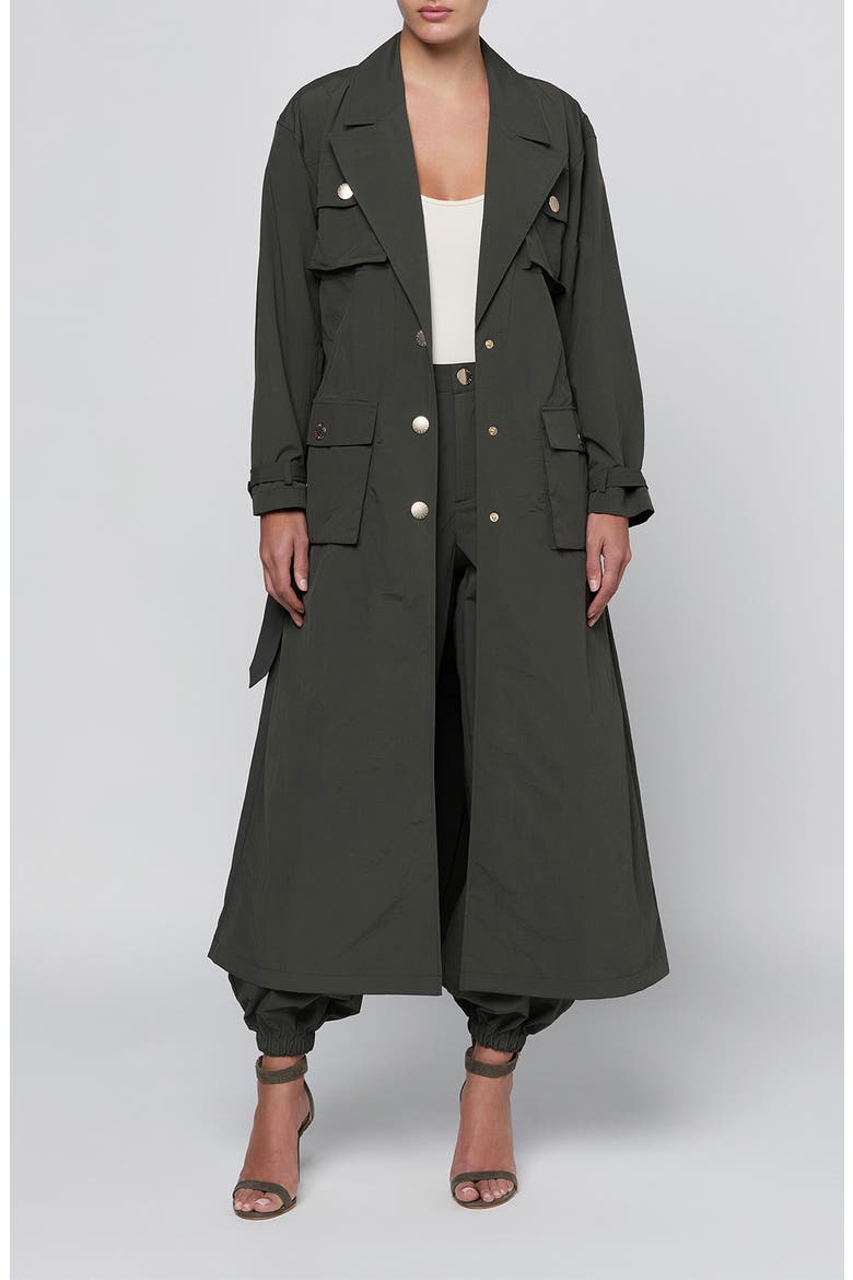 Axel Windbreaker Trench Coat, Alternate, color, ASH OLIVE