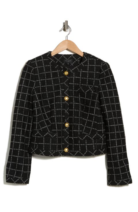 Viv Crewneck Tweed Crop Jacket