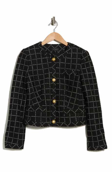 Ted Baker Viv Crewneck Tweed Crop Jacket