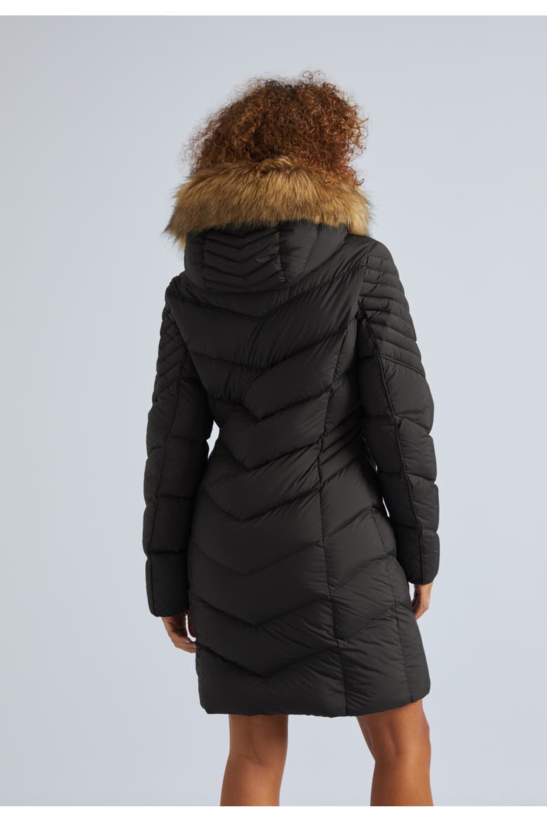 Longline Quilted Puffer Coat, Alternate, color, Black
