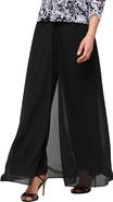 Alex Evenings Wide Leg Pants with Mesh Skirt Overlay