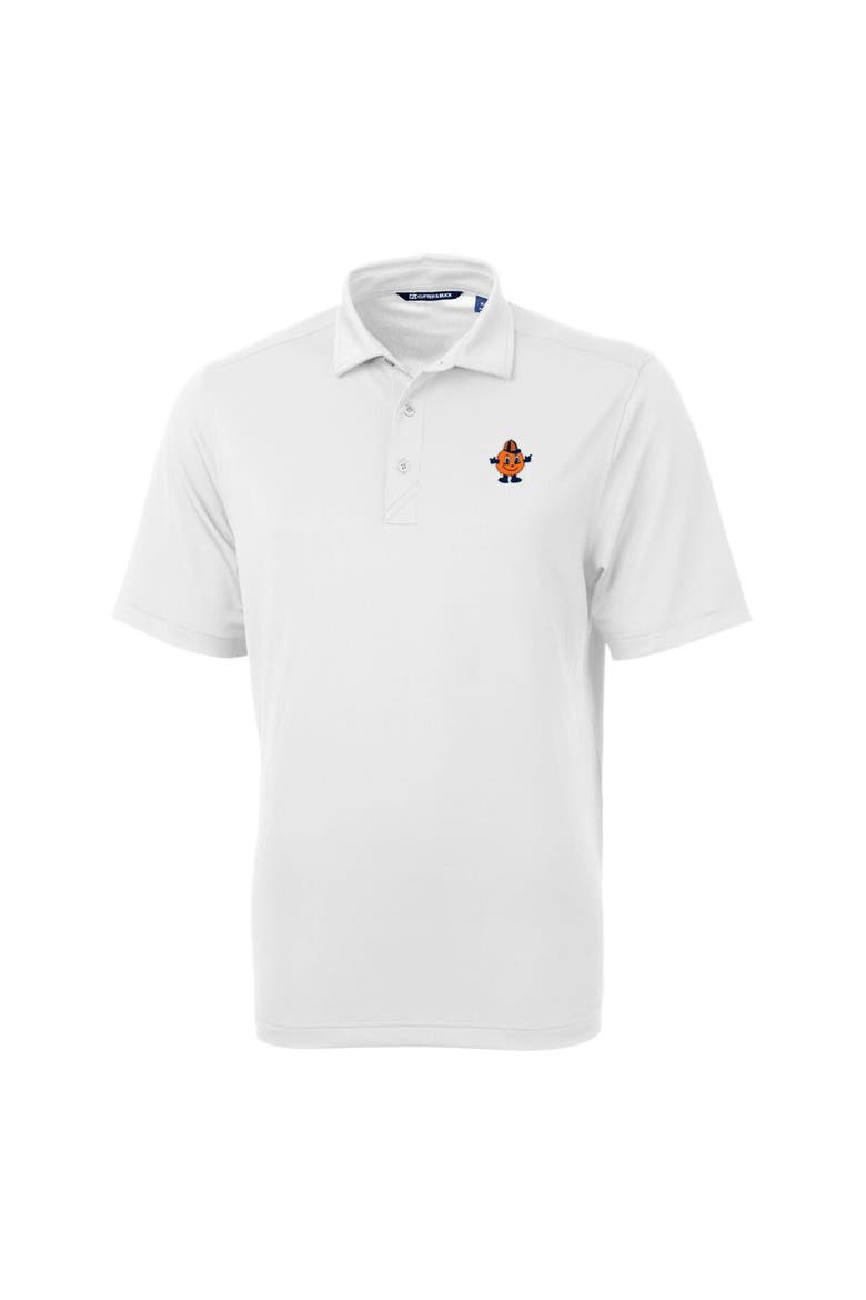 Men's Cutter & Buck White Syracuse Orange Big & Tall Virtue Eco Pique Recycled DryTec Polo, Alternate, color, White