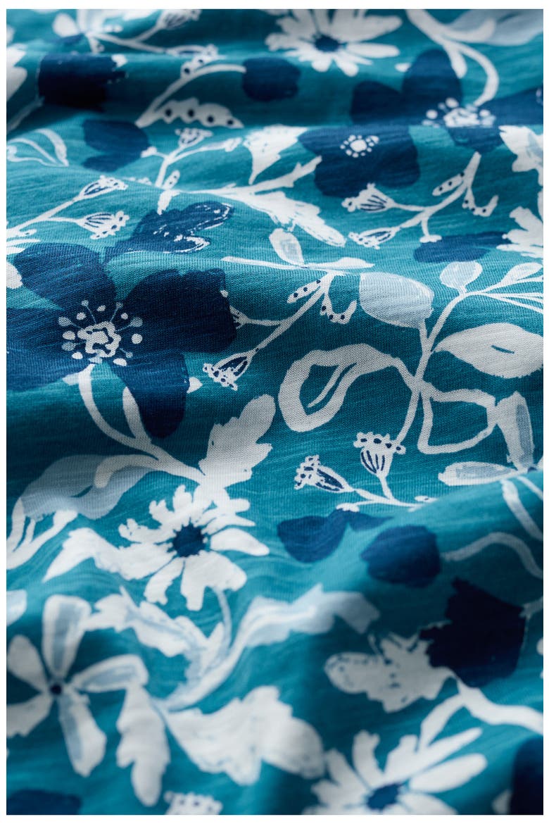 Chapelle Floral Organic Cotton Jersey Midi Dress, Alternate, color, WINDING MEADOW SAILBOATS