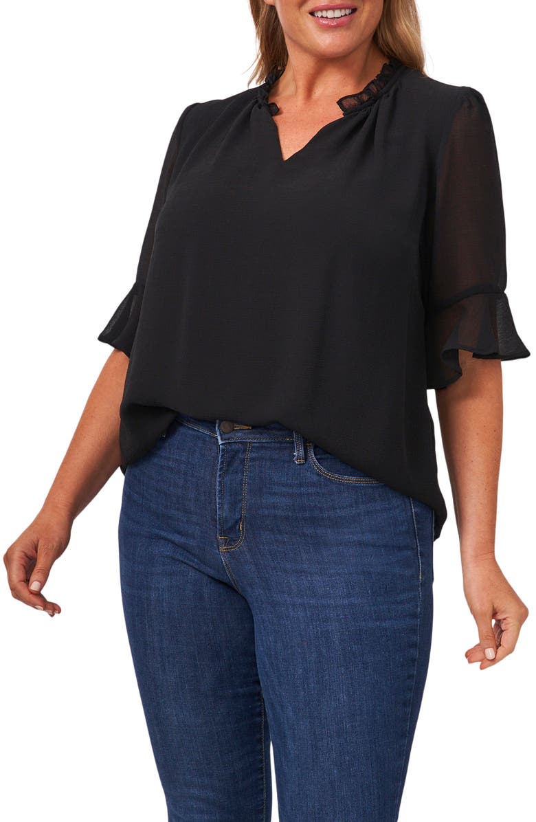 CeCe Short Sleeve V-Neck Top, Main, color, 