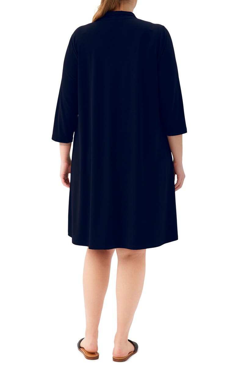Karen Kane Half Zip Travel Jersey Dress, Alternate, color, Navy