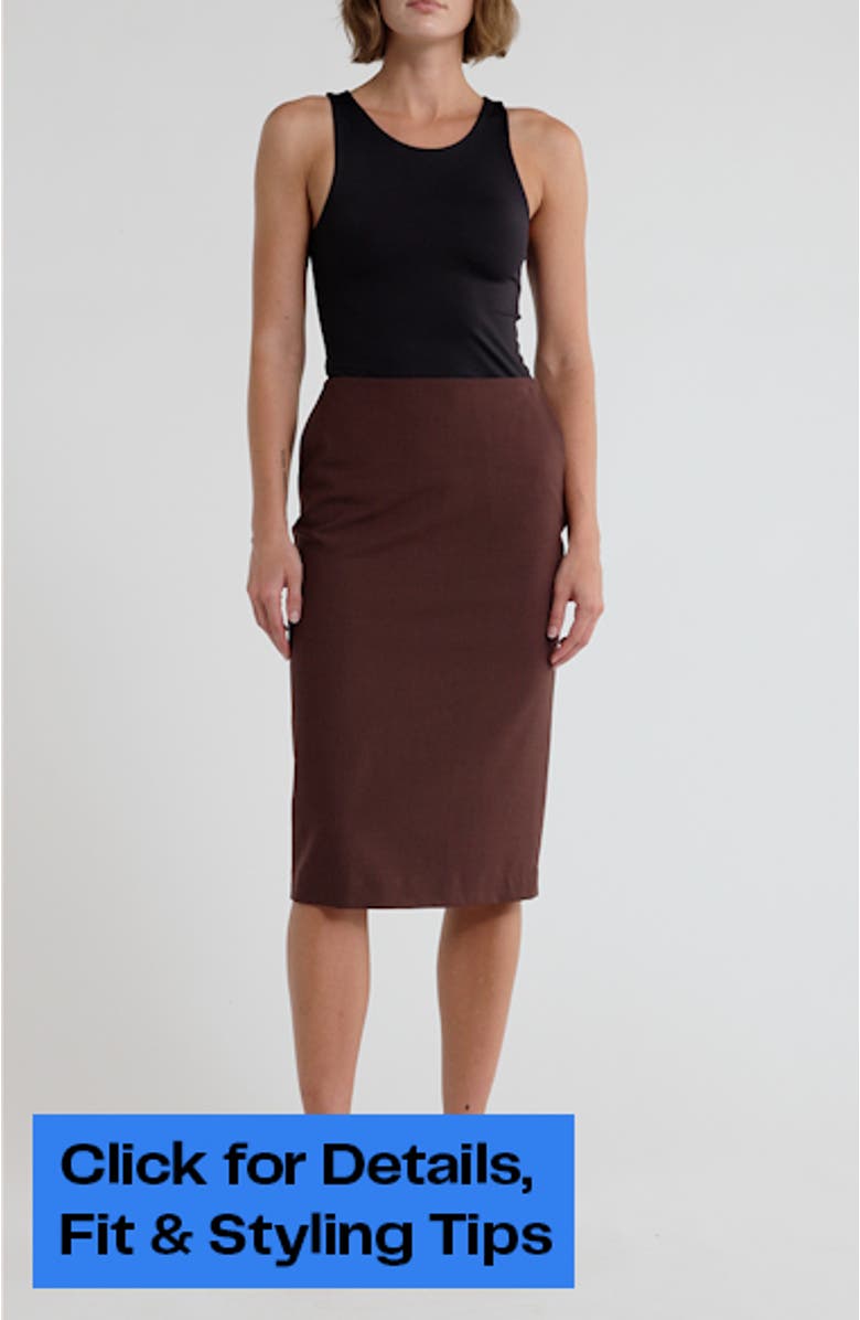 Sevo High Waist Wool Blend Pencil Skirt, sales video thumbnail