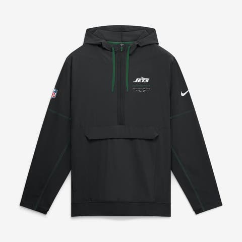 Men's Nike Black New York Jets Sideline Logo Glory Anorak Half-Zip Hooded Jacket