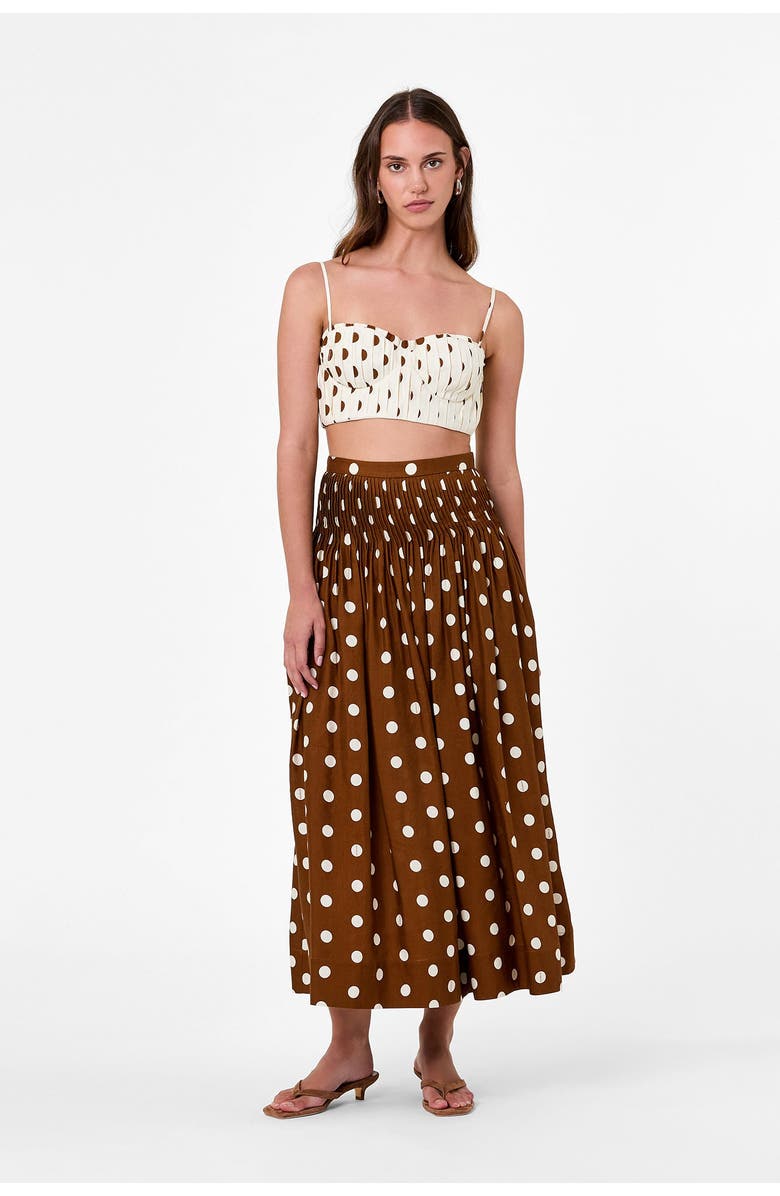 NICHOLAS Amabelle Skirt, Alternate, color, Spice  Ivory Polka Dot