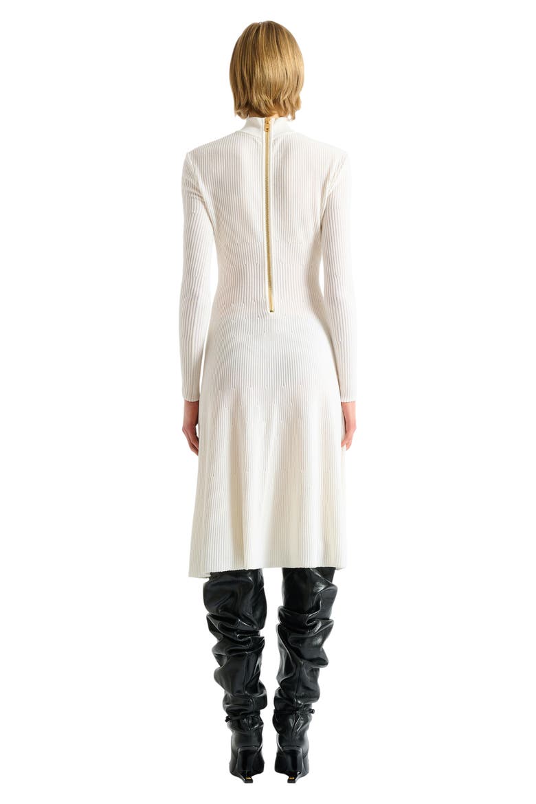 Long ribbed knit dress, Alternate, color, white