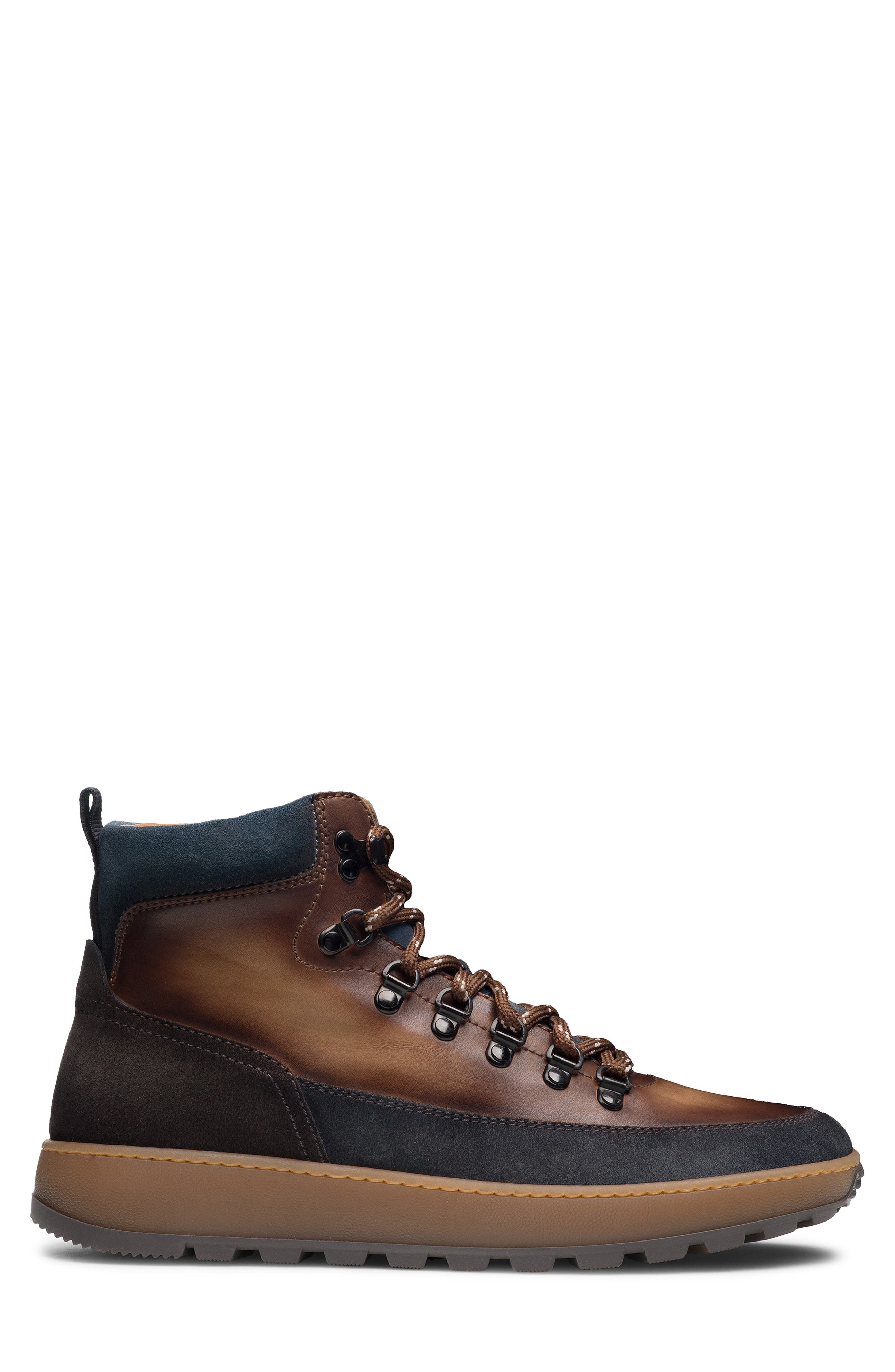 Magnanni Borazo Lug Sole Boot, Alternate, color, Indigo And Brown