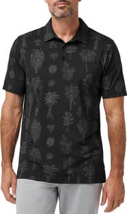 TravisMathew Palm Tree Print Jersey Polo