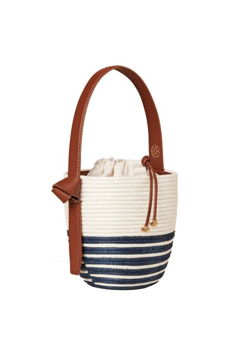 Woven Handle Lunchpail Basket Bag