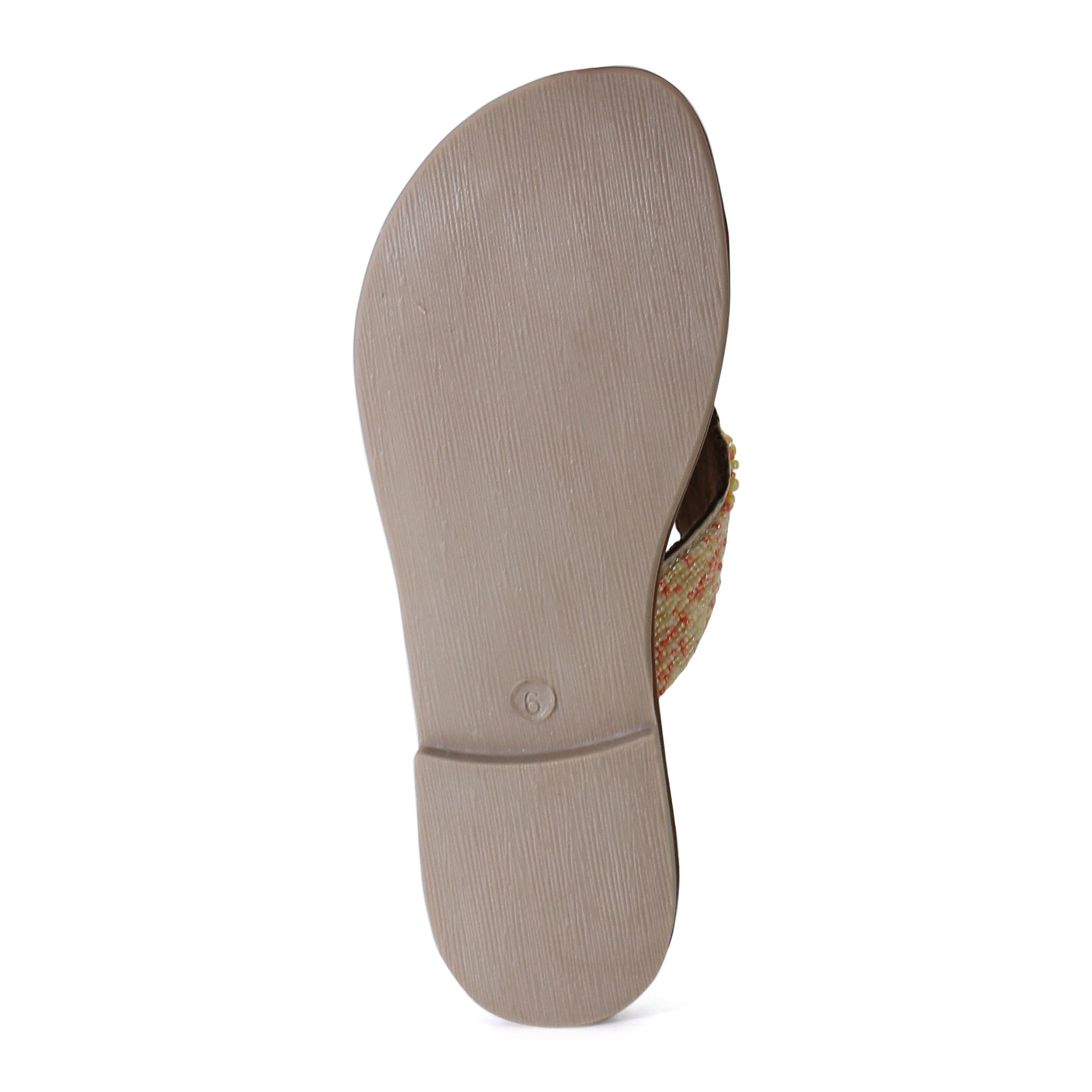 Diba True KALI NITE Leather and Glass Beads Thong Sandal, Alternate, color, Tan/Beige/Multi