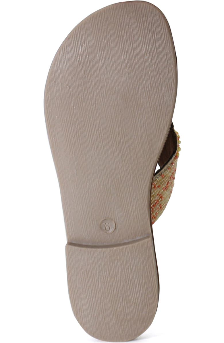 Diba True KALI NITE Leather and Glass Beads Thong Sandal, Alternate, color, Tan/Beige/Multi