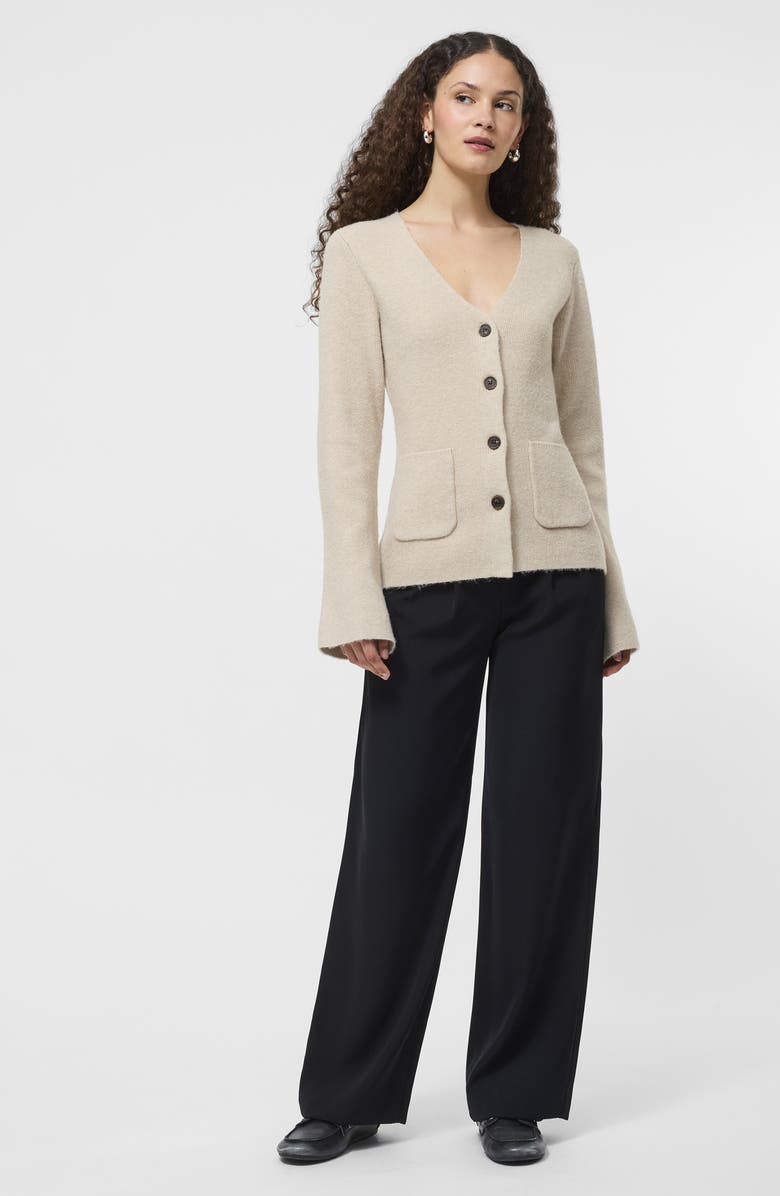 French Connection Ellie V-Neck Cardigan, Alternate, color, Oatmeal