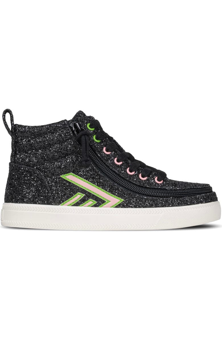BILLY Footwear Kids' Wicked Black Glitz High Top Sneaker, Main, color, Wicked Black Glitz