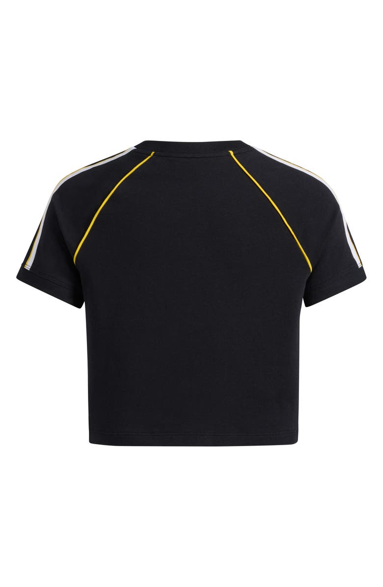 adidas Kids' 3-Stripes Crop T-Shirt, Alternate, color, Black