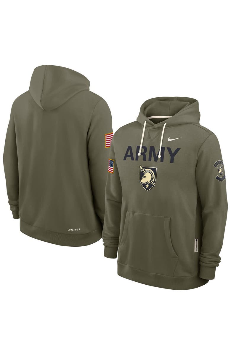 Nike Men's Nike Olive Army Black Knights 2025 Military Appreciation Dri-FIT Hoodie, Main, color, 