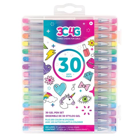 30 Piece Gel Pen Set W/ 100 Colorin Stickers