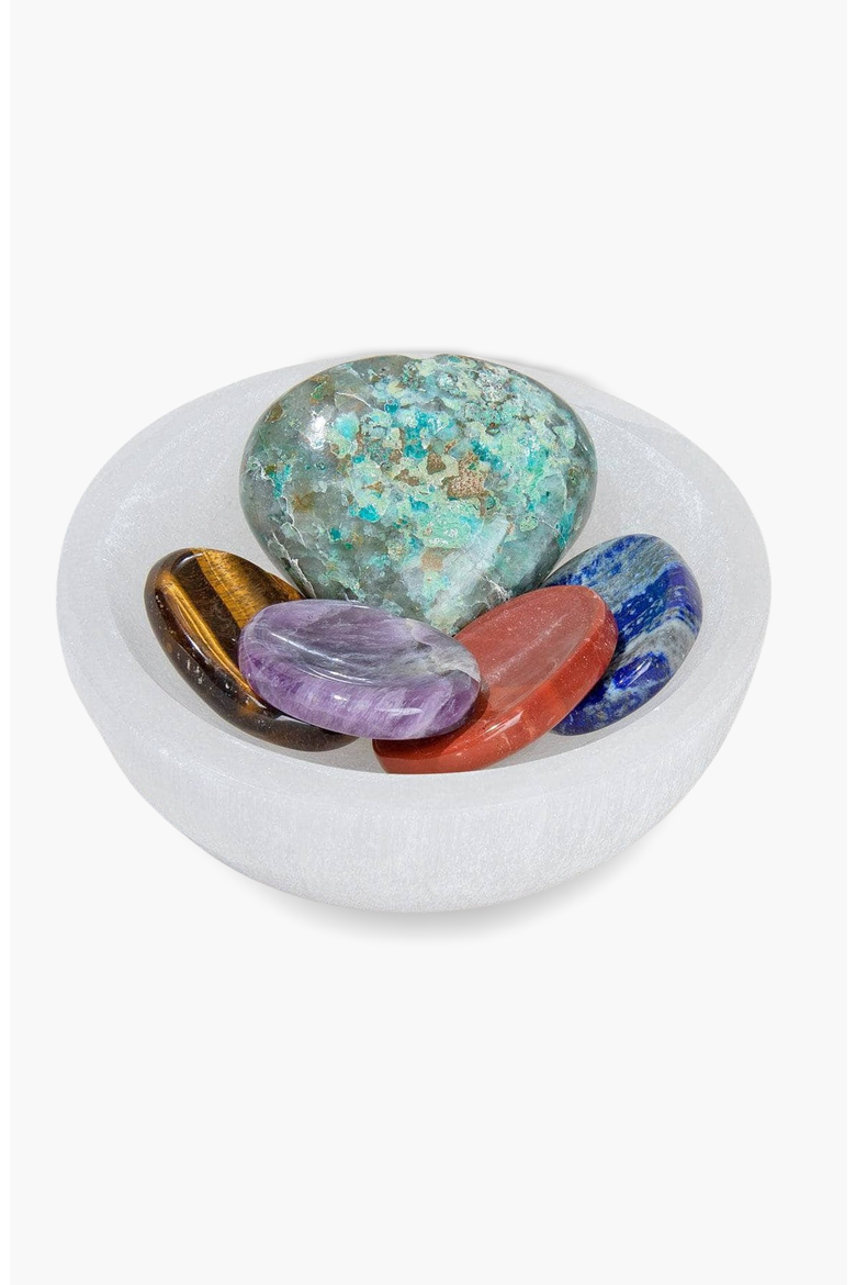 Selenite Crystal Recharging Bowl, Main, color, White