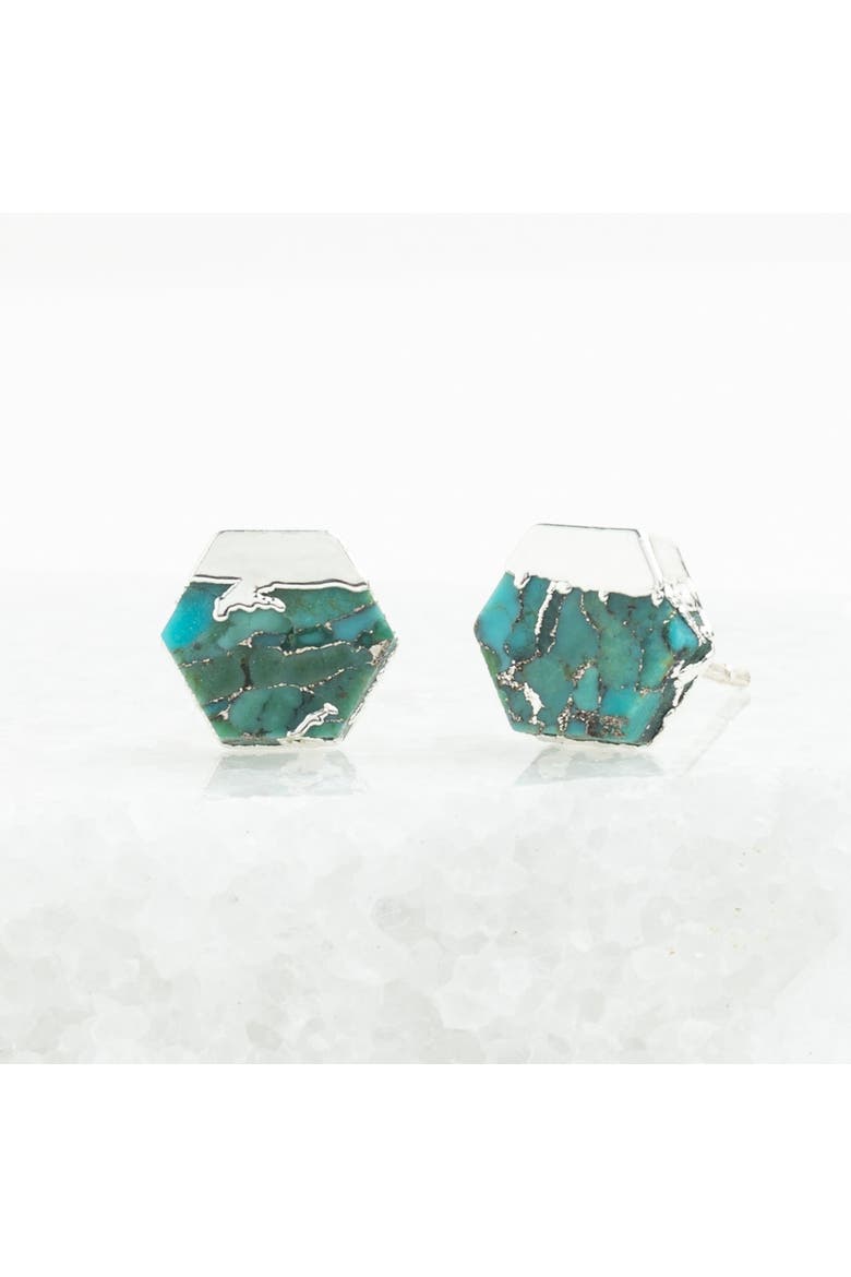 Oasis Studs in Silver, Main, color, Silver