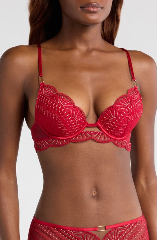 Etam Rosace No. 4 Underwire Plunge Push-Up Bra in Red at Nordstrom, Size 38C
