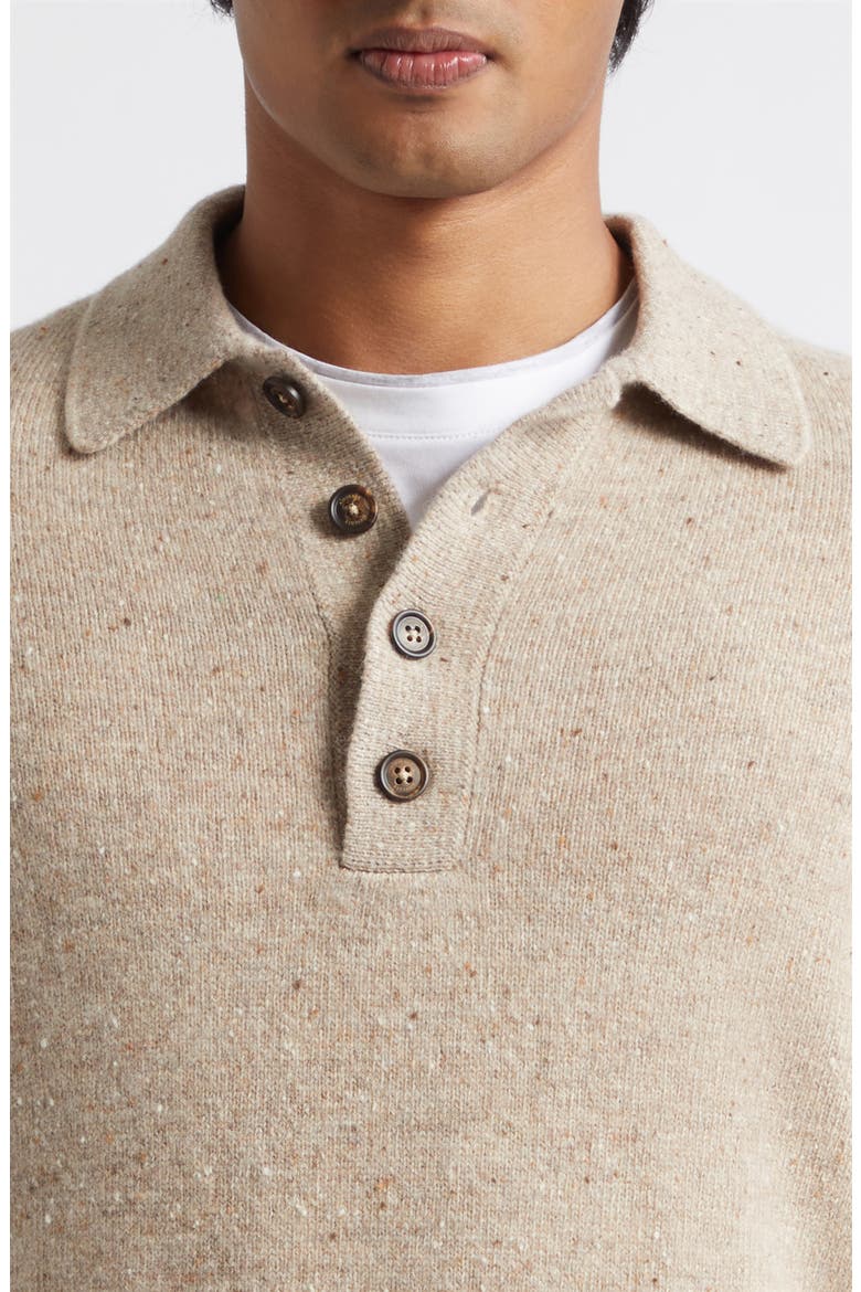 Nepped Wool Polo Sweater, Alternate, color, 02 SAND