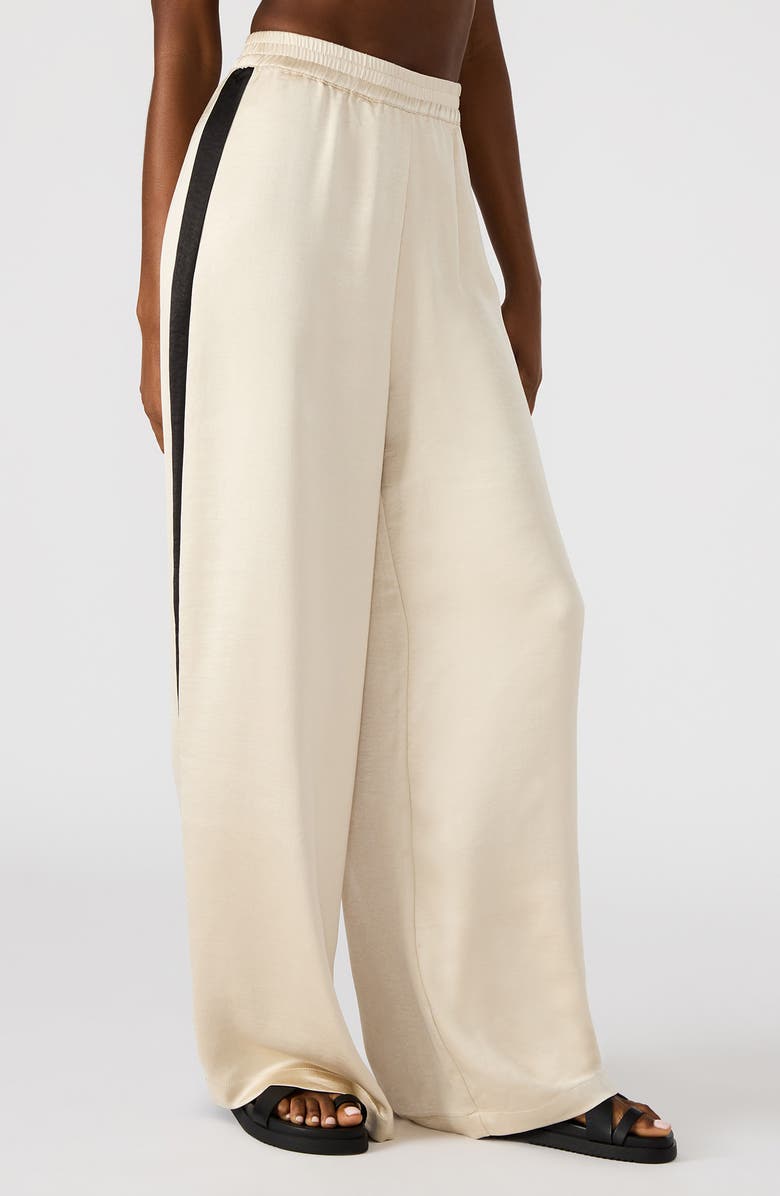 Steve Madden Moxie Side Stripe Wide Leg Pants, Alternate, color, Oatmeal