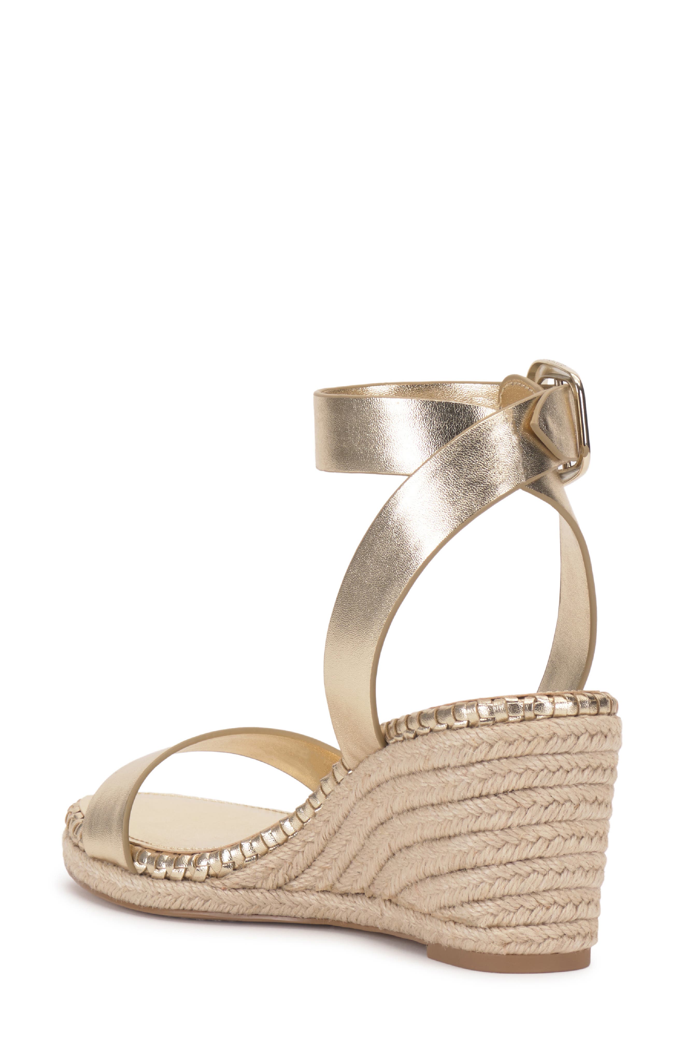 Fainel Espadrille Ankle Strap Platform Wedge Sandal, Alternate, color, EGYPTIAN GOL