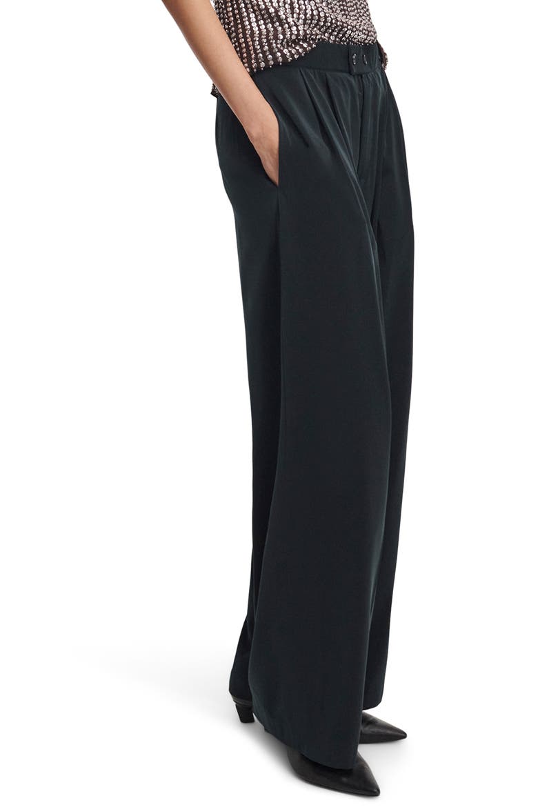 Shania High Waist Wide Leg Pleated Pants, Alternate, color, BLACK