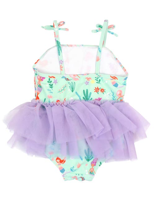 Rufflebutts Toddler Girls Upf50+ Tulle Skirted One Piece In Mermaid Princess