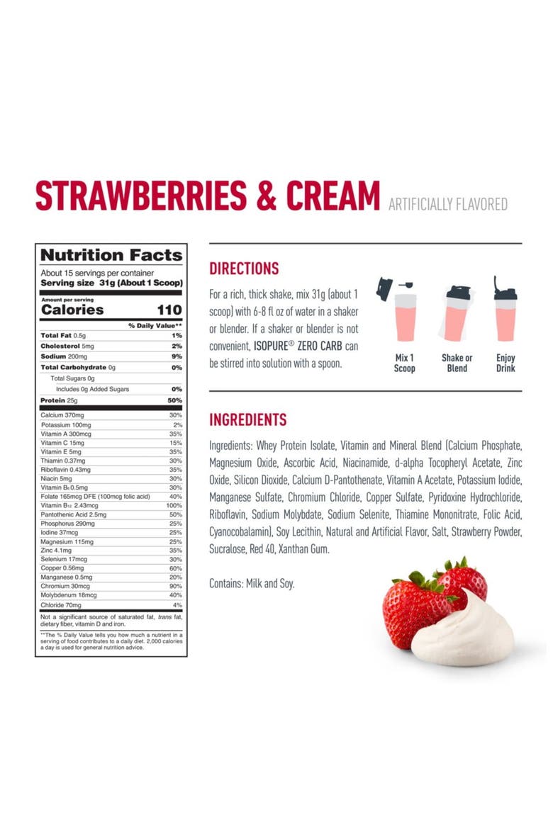 Zero Carb Strawberries and Cream Whey Protein Isolate Powder, Alternate, color, None