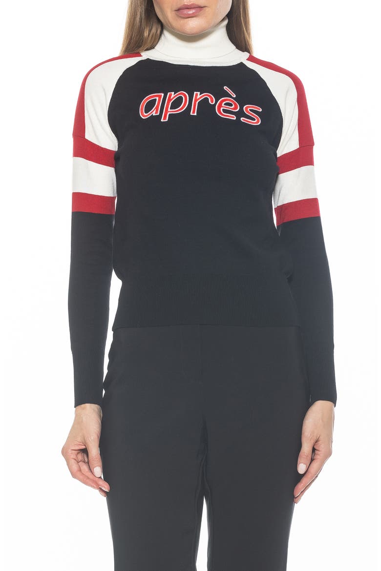 Jenni Ski Turtleneck Sweater, Main, color, BLACK IVORY