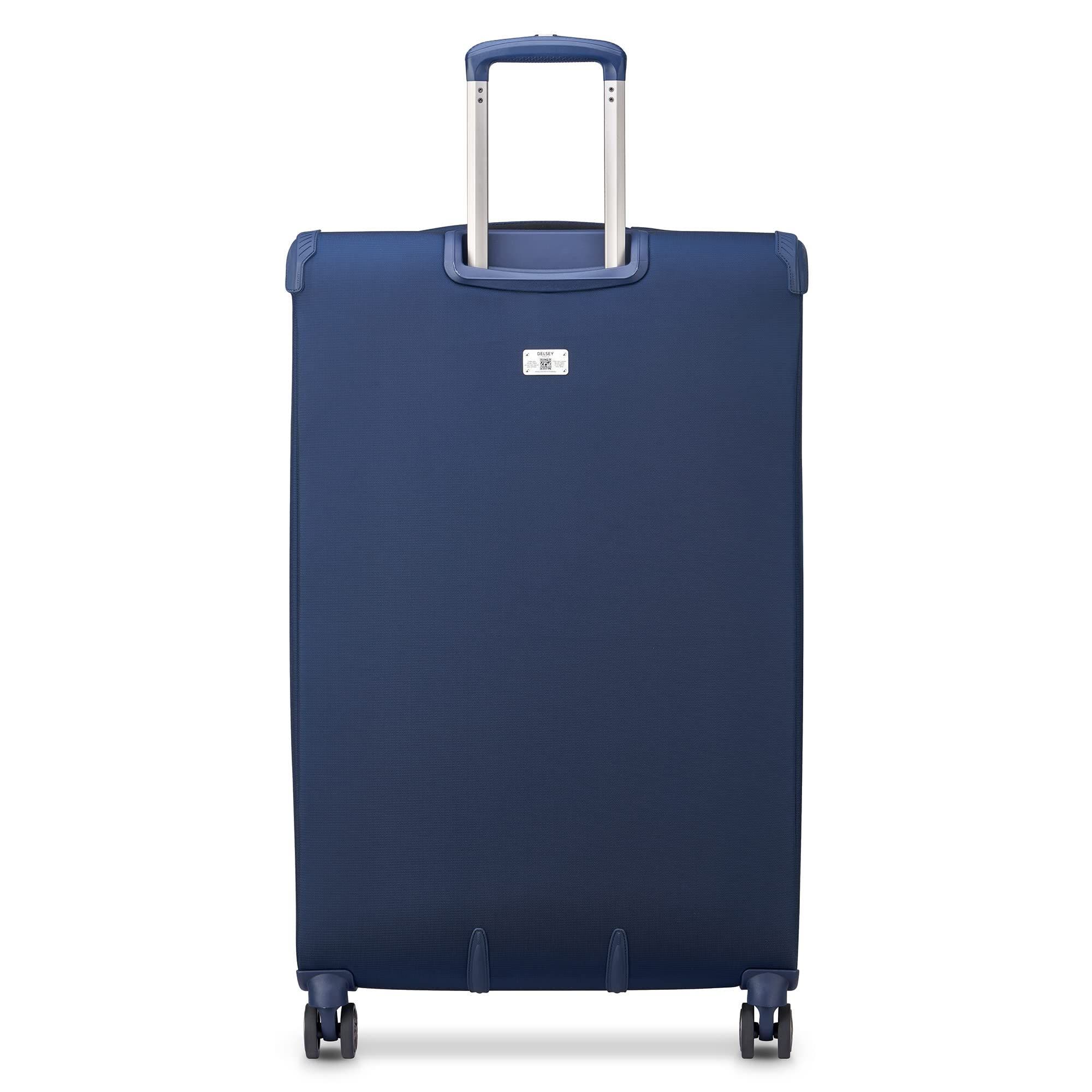 81028242 Helium DLX Checked-Large 29 Inch Softside Expandable Luggage with Spinner Wheels, Alternate, color, Navy Blue