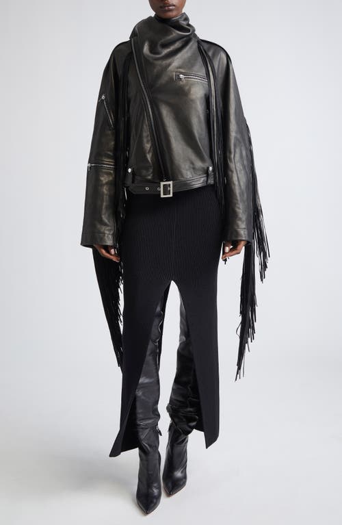 Rick Owens Crop Scarf Flight Jacket In Black