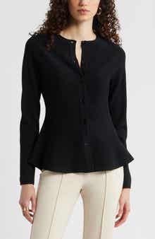 Flared Crewneck Cardigan