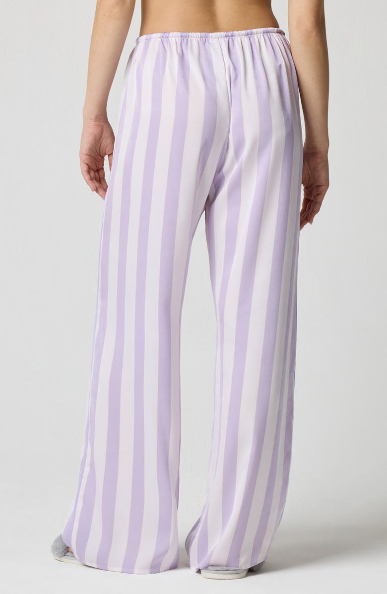 Florence by Mills Drawstring Waist Satin Pajama Pants, Alternate, color, Millie Lavender Stripe