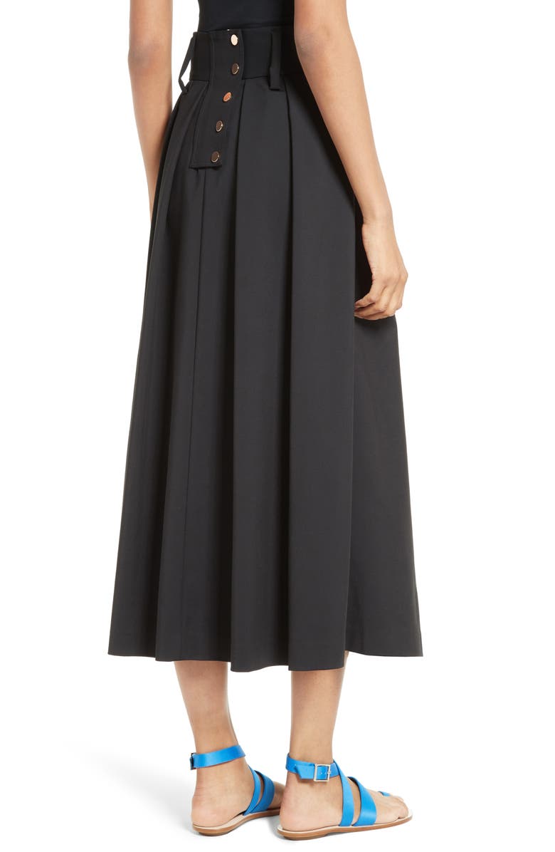 Tibi Agathe High Waist Pleated Midi Skirt, Alternate, color, 