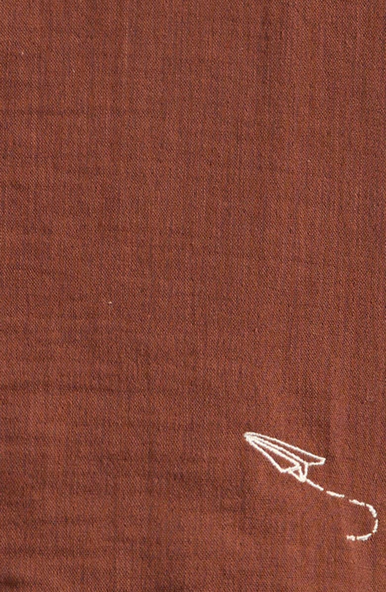 MUMZERS Kids' Green Cotton Muslin Camp Shirt & Drawstring Shorts Set, Alternate, color, Brown