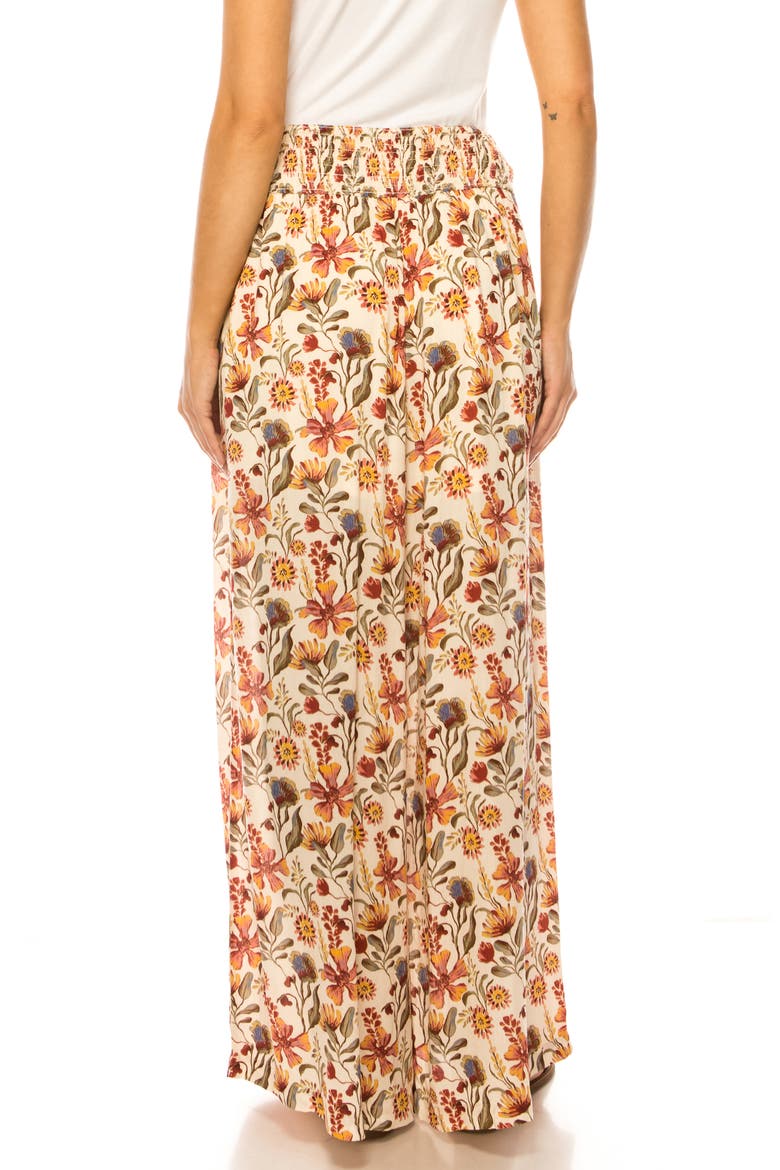 Floral Print Wide Leg Pants, Alternate, color, SHEER PINK