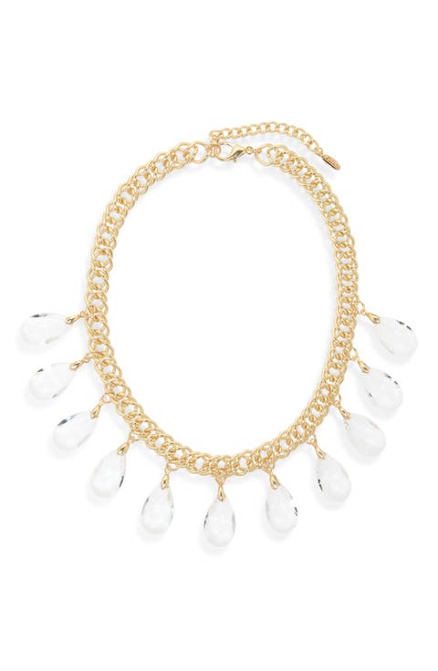 Crystal Charm Frontal Necklace