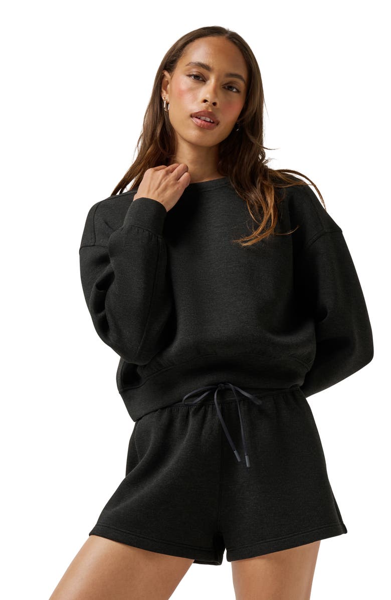 TravisMathew Cloudscape Sweatshirt, Alternate, color, Heather Black