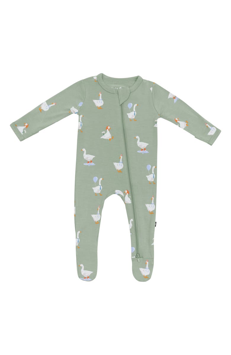 Kyte BABY Silly Goose Zip-Up Footie, Main, color, Silly Goose