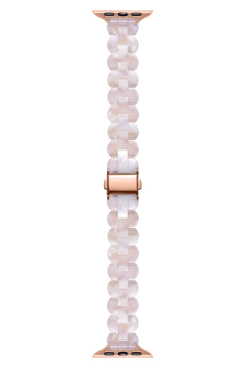 Elle Resin Link Apple Watch® Watchband, Main, color, BLUSH TORTOISE