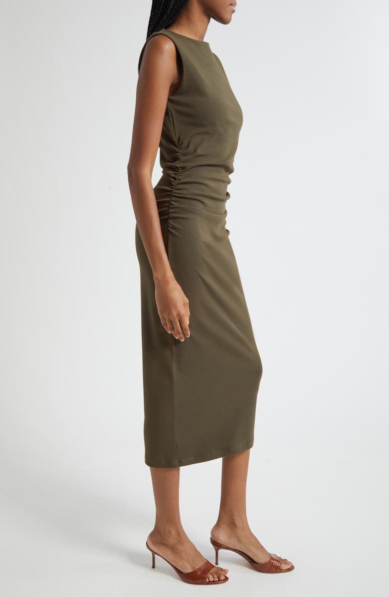 Veronica Beard Charissa Sleeveless Stretch Cotton Midi Dress, Alternate, color, Cypress
