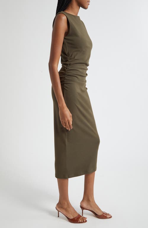 Veronica Beard Charissa Sleeveless Stretch Cotton Midi Dress In Green