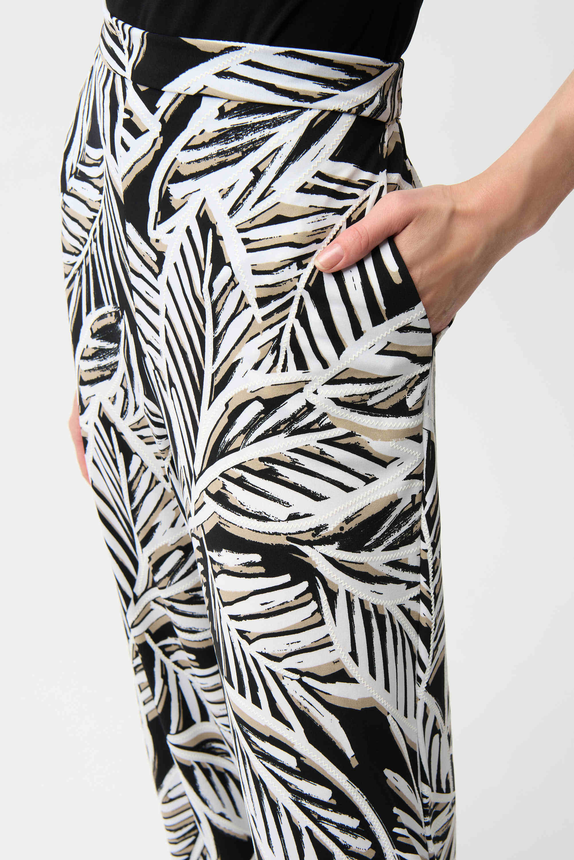 Silky Knit Tropical Print Wide Leg Pull-On Pants - image 2