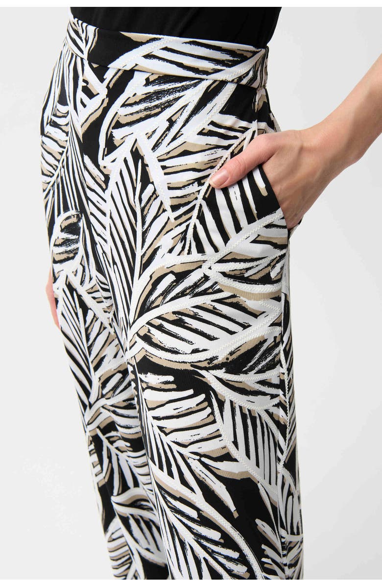 Joseph Ribkoff Silky Knit Tropical Print Wide Leg Pull-On Pants, Alternate, color, Black/Multi