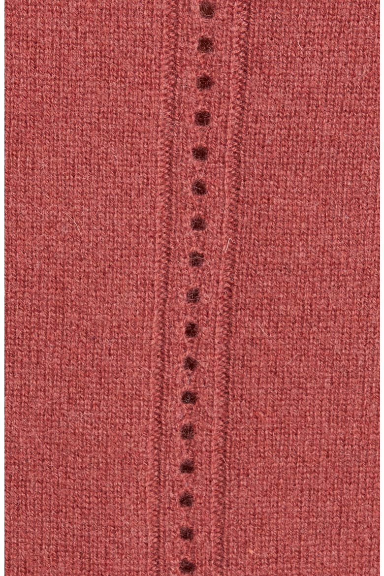 Pointelle Detail Wool & Cashmere Sweater, Alternate, color, SABLE