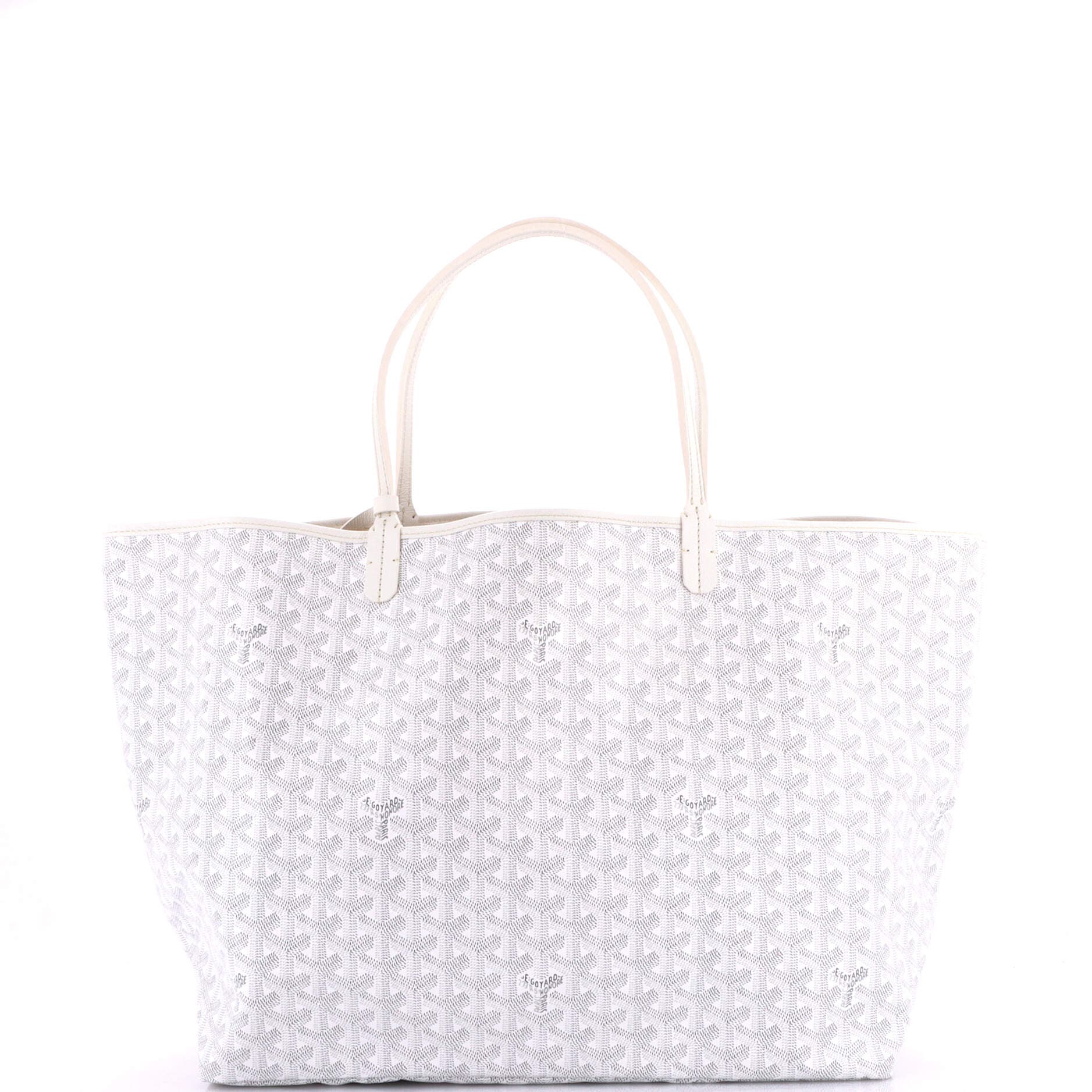 Pre-Owned Goyard Saint Louis Tote Coated Canvas GM, Alternate, color, White